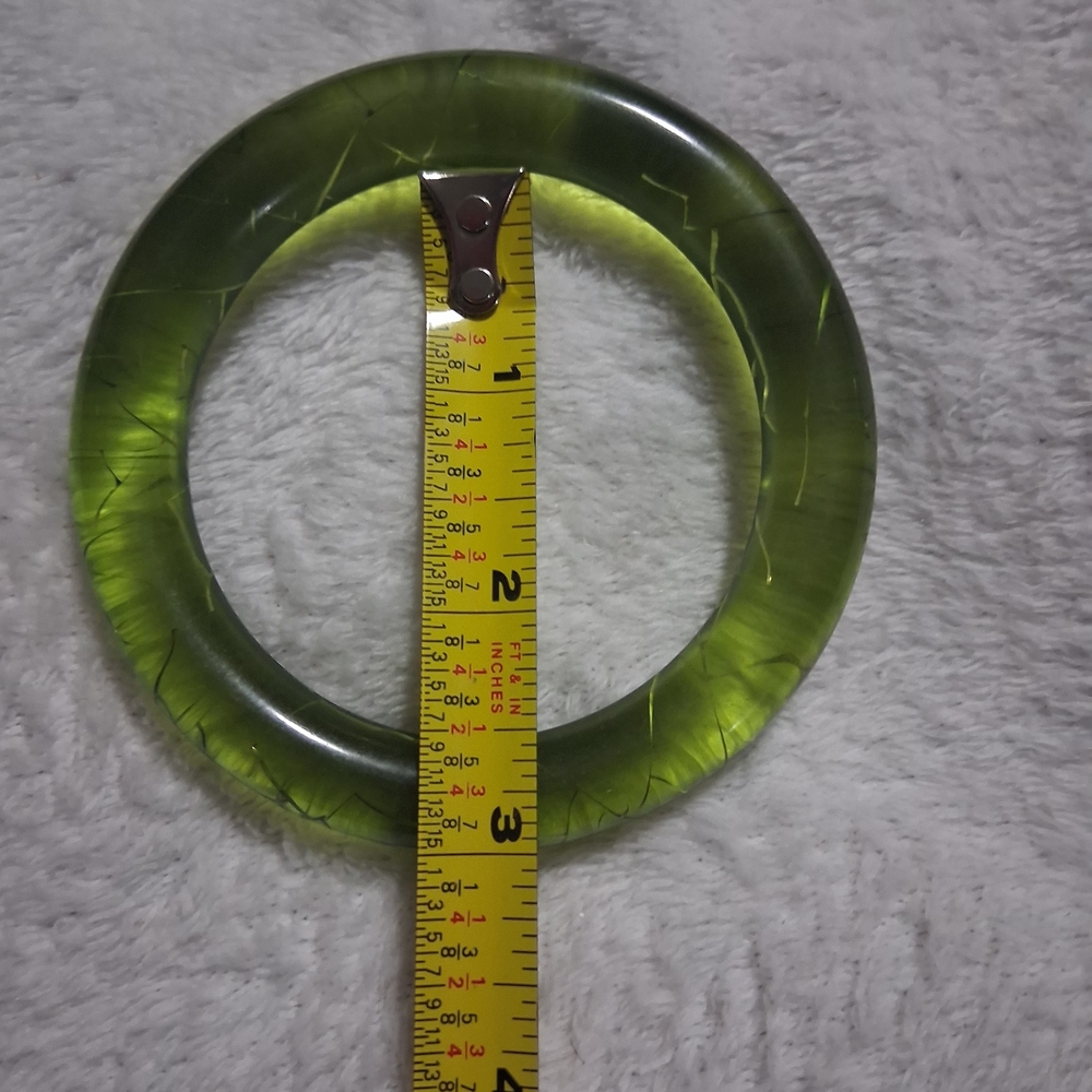 Green Translucent Bangle Bracelet - image 2